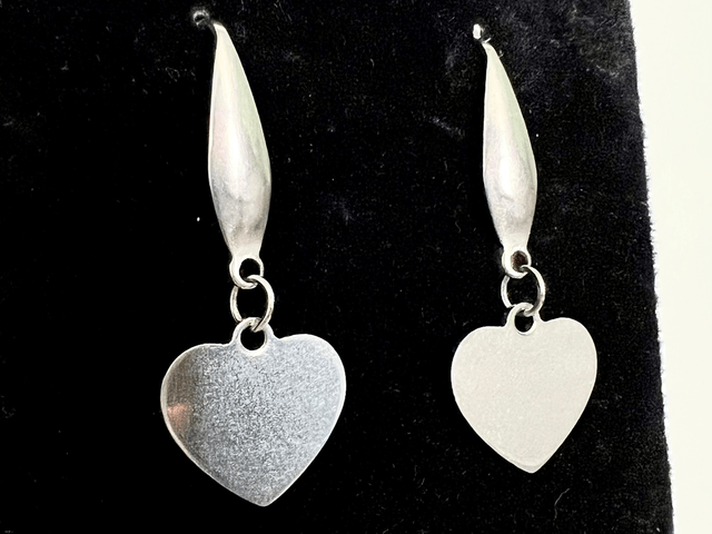 Stainless Steel Heart Drop Earrings