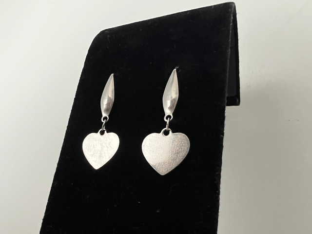 Stainless Steel Heart Drop Earrings