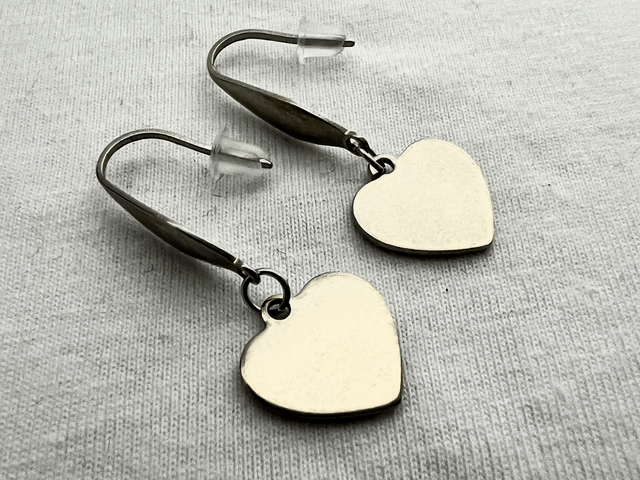 Stainless Steel Heart Drop Earrings
