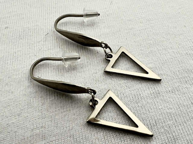 Stainless Steel Triangle Drop Earrings