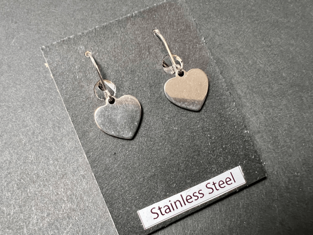 Heart Drop Earrings | Stainless Steel