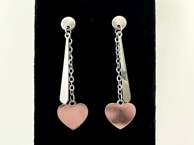 Stainless Steel Waterdrop with Heart Drop Earrings