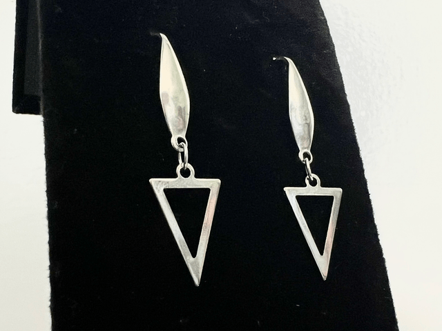 Stainless Steel Triangle Drop Earrings