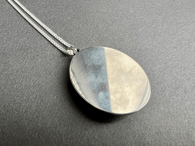 Large Turquoise & Bronze Fluid Art Necklace