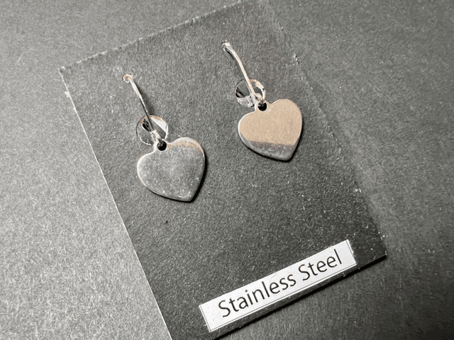 Heart Drop Earrings | Stainless Steel